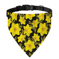 Daffodil And Mimosa Pattern Print Over The Collar Dog Bandana