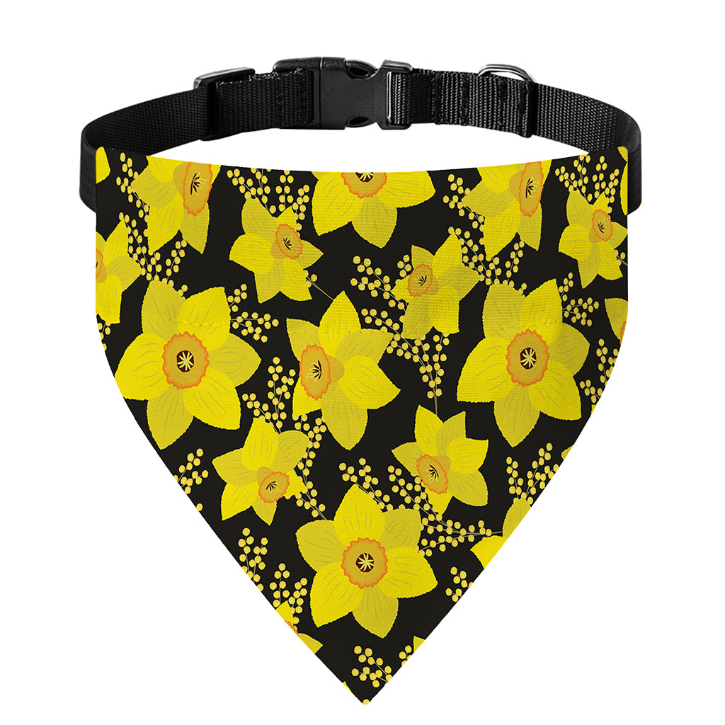 Daffodil And Mimosa Pattern Print Over The Collar Dog Bandana