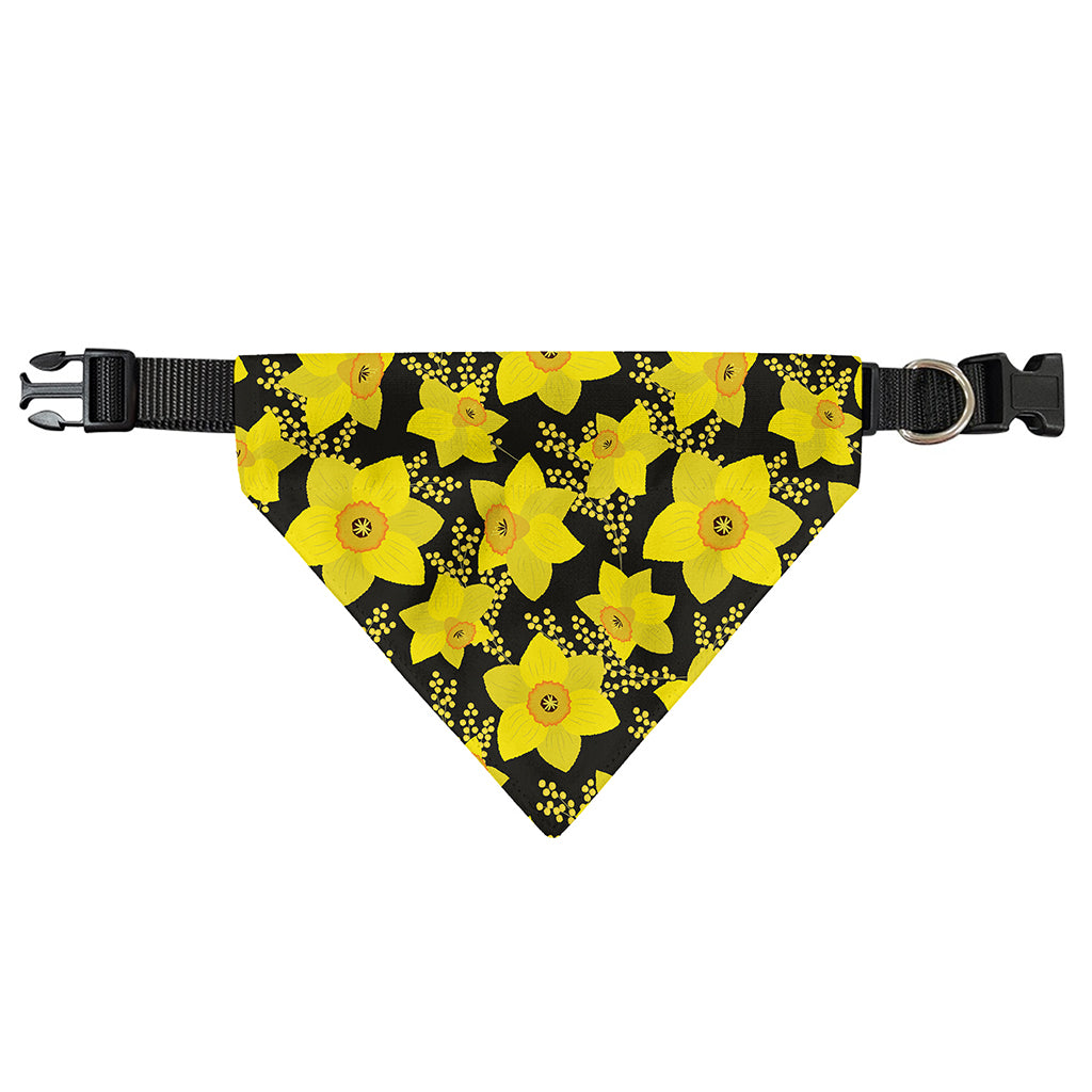 Daffodil And Mimosa Pattern Print Over The Collar Dog Bandana