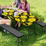 Daffodil And Mimosa Pattern Print Picnic Table Cover