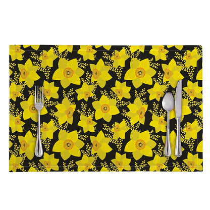 Daffodil And Mimosa Pattern Print Placemat