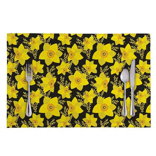 Daffodil And Mimosa Pattern Print Placemat