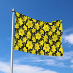 Daffodil And Mimosa Pattern Print Polyester Flag