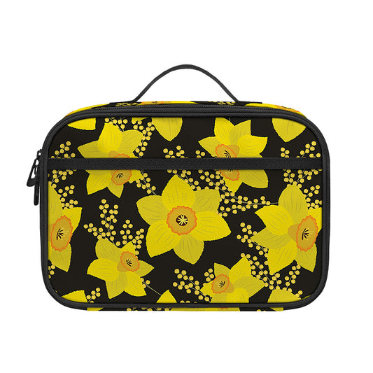 Daffodil And Mimosa Pattern Print Portable Lunch Bag