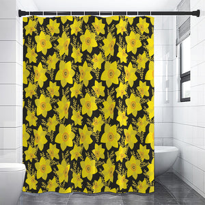 Daffodil And Mimosa Pattern Print Premium Shower Curtain