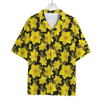Daffodil And Mimosa Pattern Print Rayon Hawaiian Shirt
