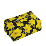 Daffodil And Mimosa Pattern Print Rectangle Tissue Box Cover