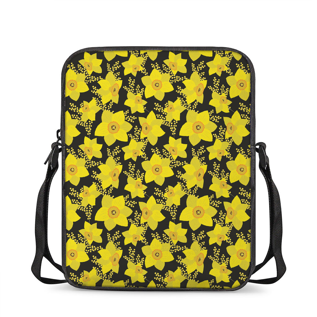 Daffodil And Mimosa Pattern Print Rectangular Crossbody Bag