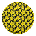 Daffodil And Mimosa Pattern Print Round Blanket