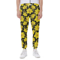 Daffodil And Mimosa Pattern Print Joggers
