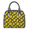 Daffodil And Mimosa Pattern Print Shoulder Handbag