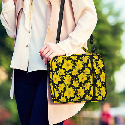 Daffodil And Mimosa Pattern Print Shoulder Strap Bible Bag