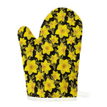 Daffodil And Mimosa Pattern Print Single Oven Mitt