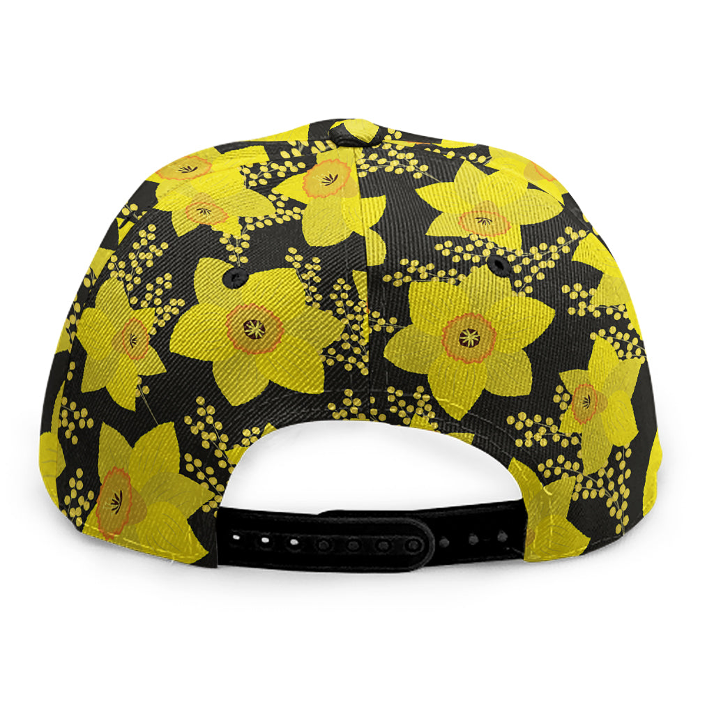 Daffodil And Mimosa Pattern Print Snapback Cap