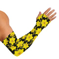 Daffodil And Mimosa Pattern Print Sun Protection Arm Sleeves
