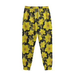 Daffodil And Mimosa Pattern Print Sweatpants