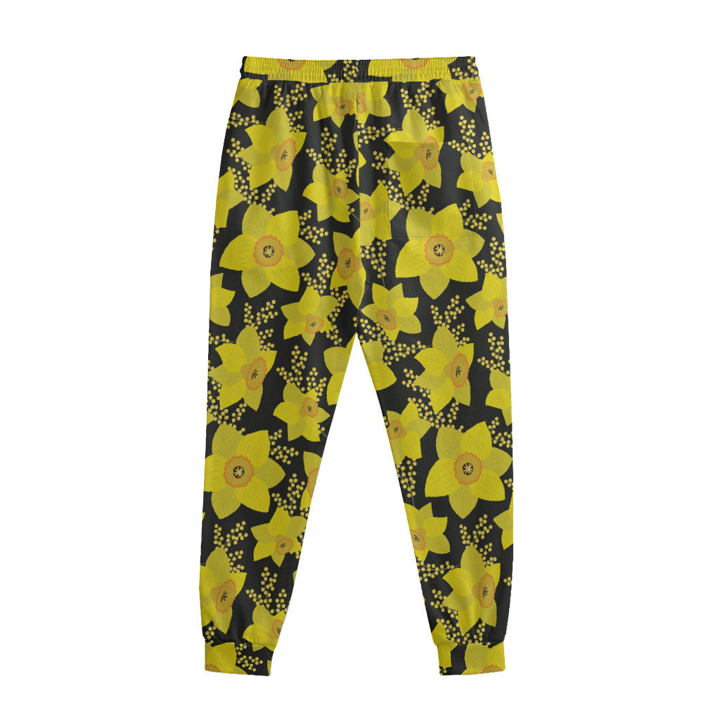 Daffodil And Mimosa Pattern Print Sweatpants
