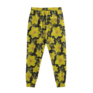 Daffodil And Mimosa Pattern Print Sweatpants