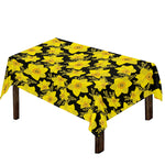 Daffodil And Mimosa Pattern Print Tablecloth