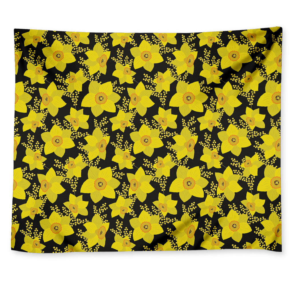 Daffodil And Mimosa Pattern Print Tapestry