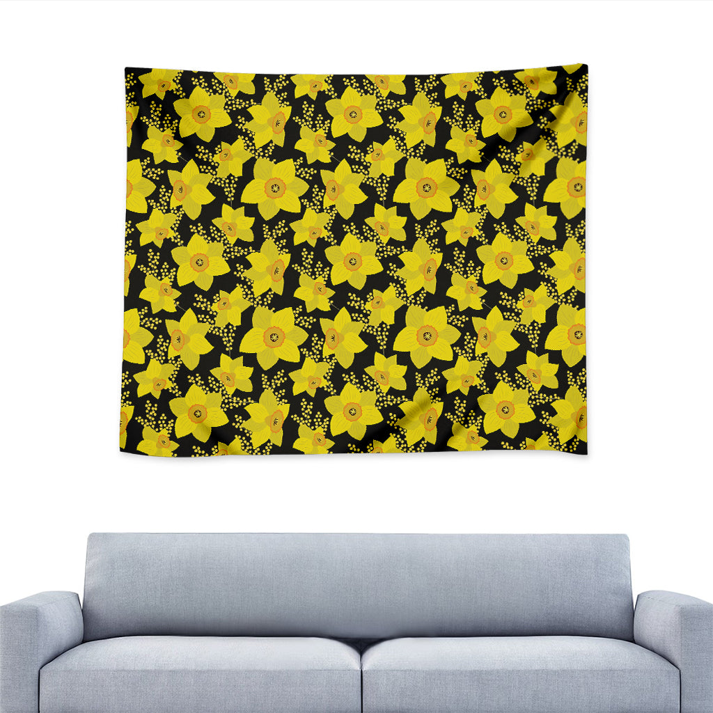 Daffodil And Mimosa Pattern Print Tapestry