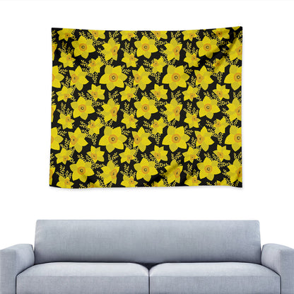 Daffodil And Mimosa Pattern Print Tapestry