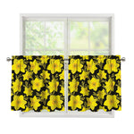 Daffodil And Mimosa Pattern Print Tier Curtains