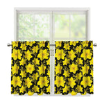 Daffodil And Mimosa Pattern Print Tier Curtains