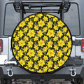 Daffodil And Mimosa Pattern Print Tire Cover