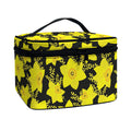 Daffodil And Mimosa Pattern Print Travel Makeup Bag