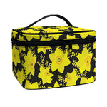 Daffodil And Mimosa Pattern Print Travel Makeup Bag