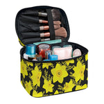 Daffodil And Mimosa Pattern Print Travel Makeup Bag