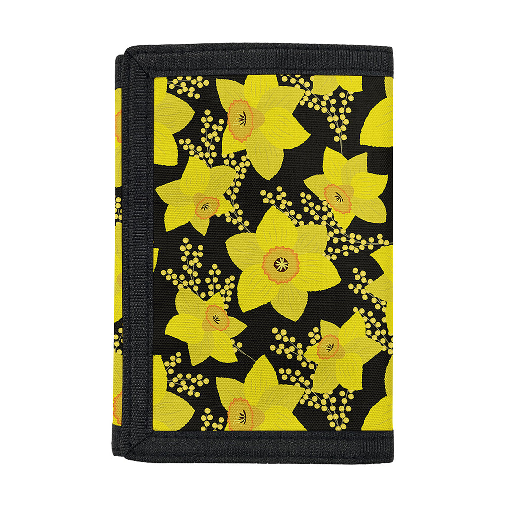Daffodil And Mimosa Pattern Print Trifold Wallet