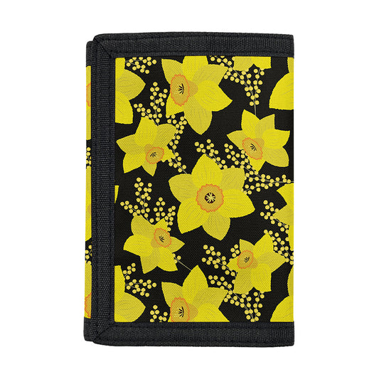 Daffodil And Mimosa Pattern Print Trifold Wallet