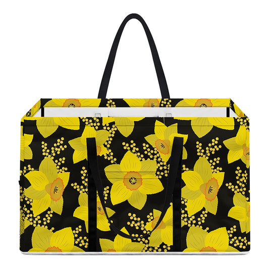 Daffodil And Mimosa Pattern Print Utility Tote Bag