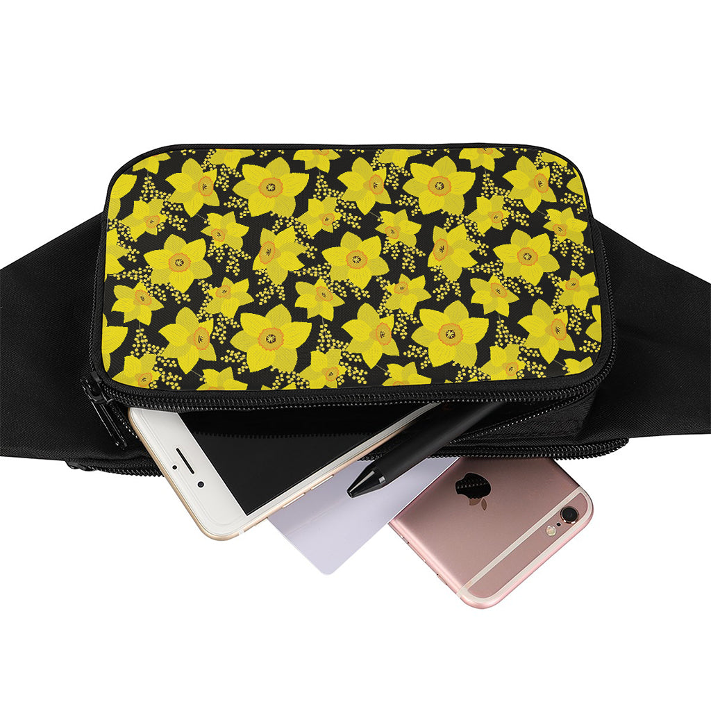 Daffodil And Mimosa Pattern Print Waist Bag
