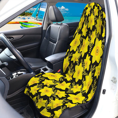 Daffodil And Mimosa Pattern Print Waterproof Car Seat Cover