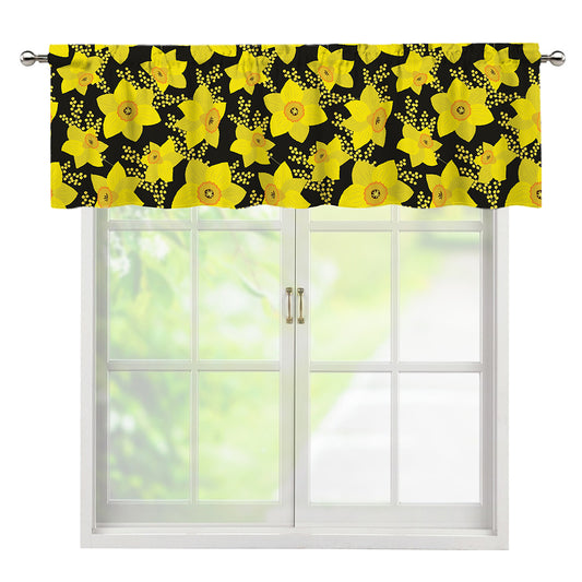 Daffodil And Mimosa Pattern Print Window Valance