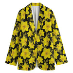 Daffodil And Mimosa Pattern Print Women's Blazer