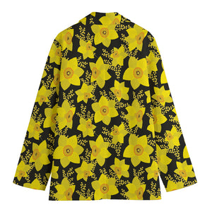 Daffodil And Mimosa Pattern Print Women's Blazer