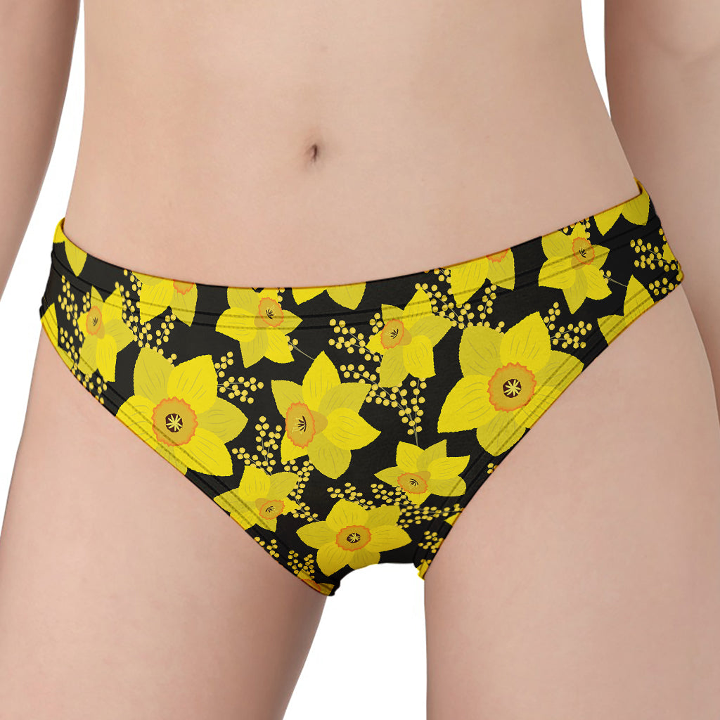 Daffodil And Mimosa Pattern Print Women's Panties