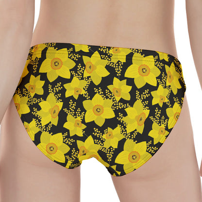 Daffodil And Mimosa Pattern Print Women's Panties