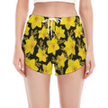 Daffodil And Mimosa Pattern Print Women's Split Running Shorts