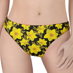 Daffodil And Mimosa Pattern Print Women's Thong