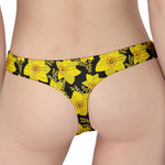 Daffodil And Mimosa Pattern Print Women's Thong