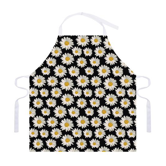 Daisy Flower Pattern Print Adjustable Apron