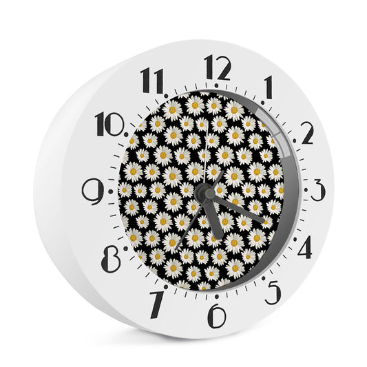 Daisy Flower Pattern Print Alarm Clock