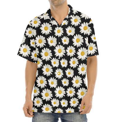 Daisy Flower Pattern Print Aloha Shirt