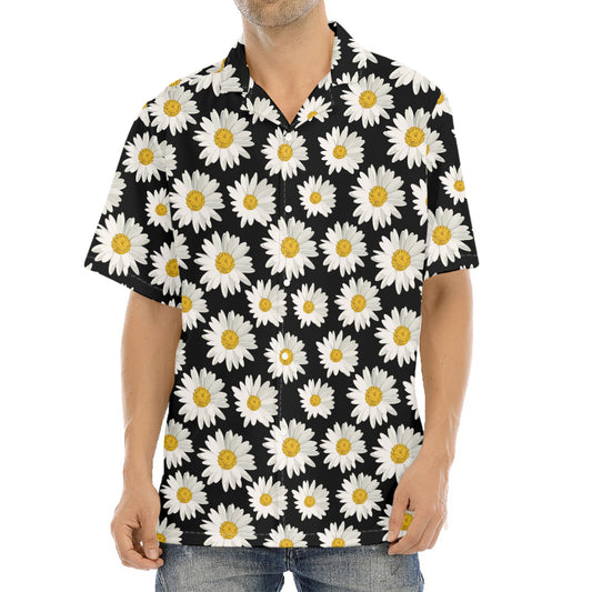 Daisy Flower Pattern Print Aloha Shirt
