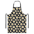 Daisy Flower Pattern Print Bib Apron With Pocket